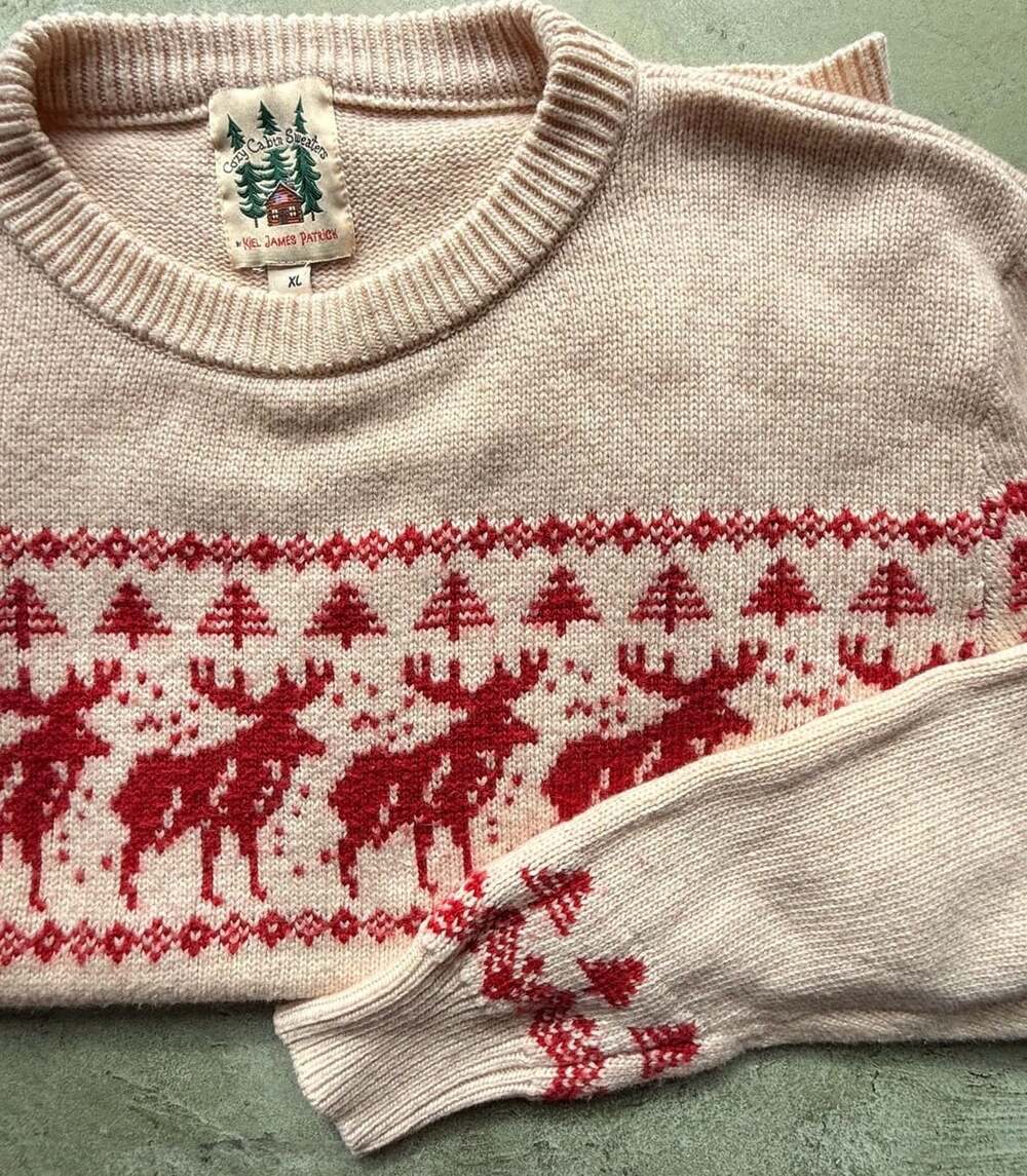 Kiel James Patrick The McCallister Sweater Size XL Reindeer Nordic - Picture 3 of 6